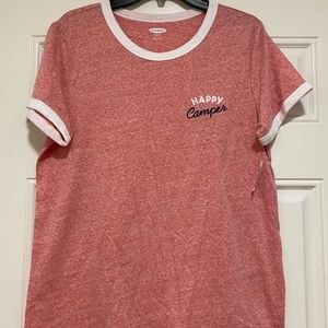 Old Navy Ringer Vintage Happy Camper Tee